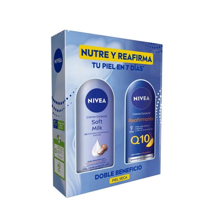 Estuche Nivea crema Soft Milk400ml + Reafirmante Q10 400ml