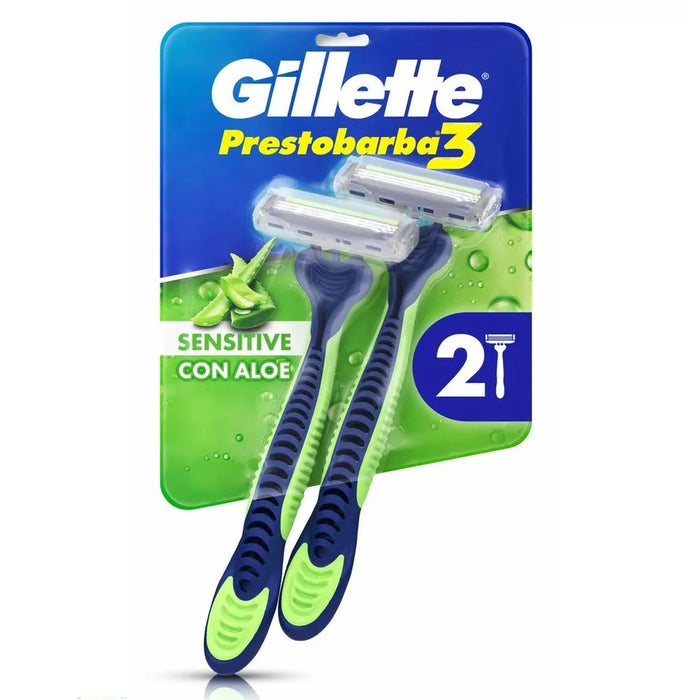 Pack x2 Maquina de Afeitar Gillette Sensitive Aloe
