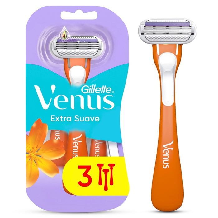 Afeitadora Venus Extra Suave (Ex Tropical)  3Unidades de 3 navajas