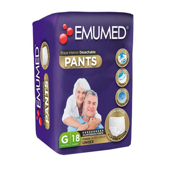 Pañales Adulto EmuMed Pull-up Pants G 18 unds