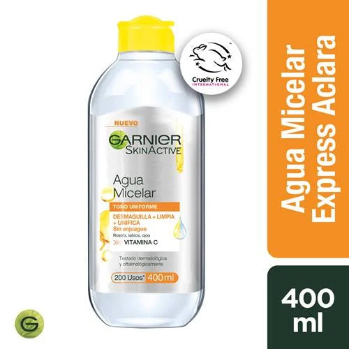 Agua Micelar Garnier Skin Active Express Aclara 400ml