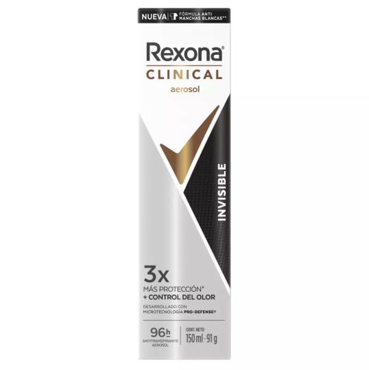 Desodorante spray Rexona Clinical Woman invisible 150ml