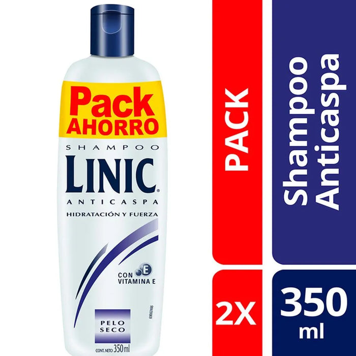 Shampoo Linic Anticaspa cabello SECO EX -NORMAL pack x2 350ml