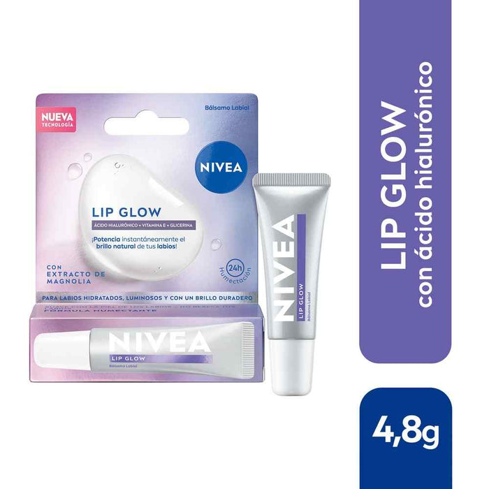 Bálsamo Labial Nivea Lip Glow Con Ácido Hialurónico