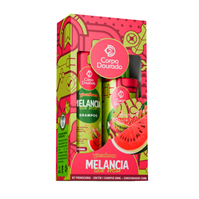 Shampoo y acondicionador Sandia que envicia 300ml+250ml Corpo Dourado
