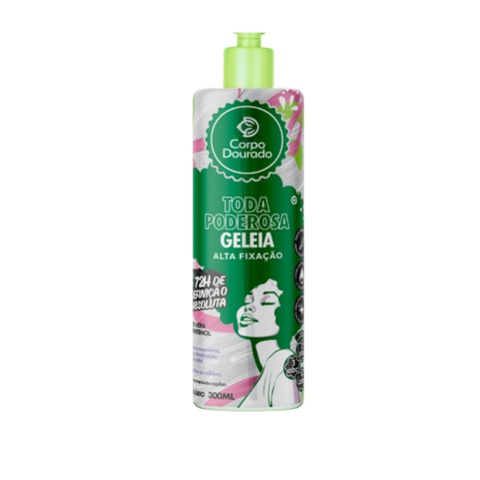 Gel Toda Poderosa Alta Fijacion Frasco 300 Gr Corpo Dourado