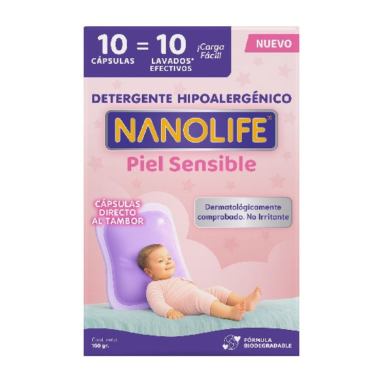 Detergente en capsulas Nanolife Hipoalergénico 10unds