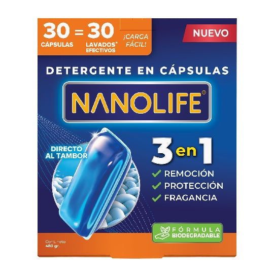 Detergente en capsulas Nanolife 30unds
