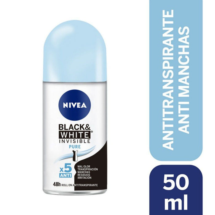 Desodorante roll on Nivea Black & White Pure 50ml