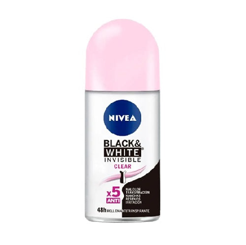 Desodorante roll on Nivea Black & White invisible clear 50ml