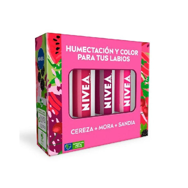 Estuche Nivea Pack 3 Protectores labiales