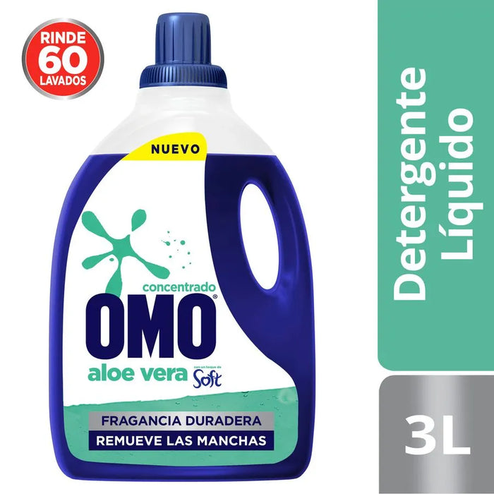 Detergente Liquido Omo Aloe Vera Botella 3 litros