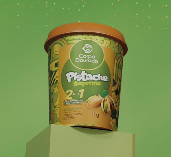 Crema Pistacho Supremo 1 Kilo 2 en 1 Corpo Dourado