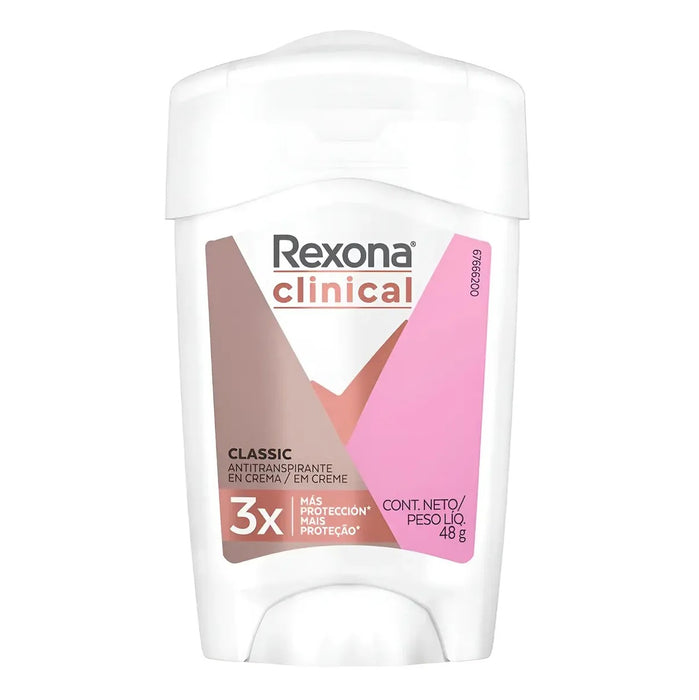 Desodorante clinical femenino Rexona Classic 48gr disponible en Perfumería La Mundial