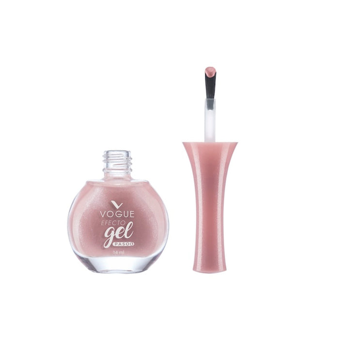 Esmaltes Vogue Efecto Gel Rosé 14ml (Rosa con Destellos)
