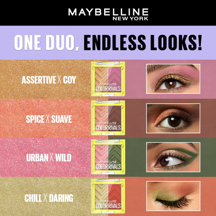 Sombra de ojos Maybelline Color Rivals CHILL X DARING