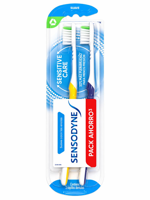 Cepillo dental Sensodyne sensitive care pack x 2 unidades
