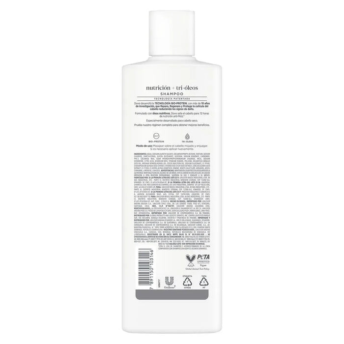 Shampoo Dove Nutricion + tri oleos 370 ml