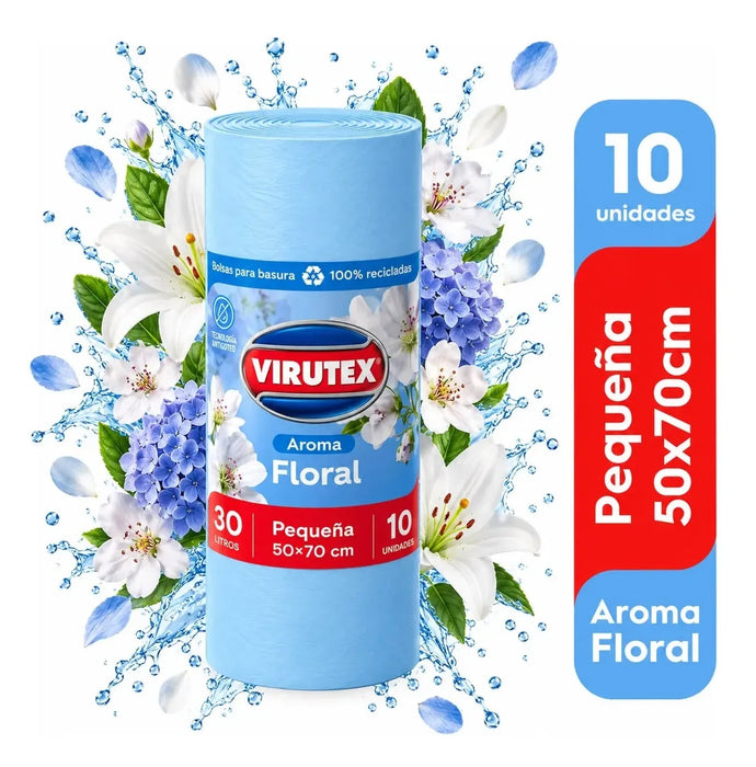 Bolsa de Basura Virutex 100% reciclada 50x70 Aroma Floral 10unid