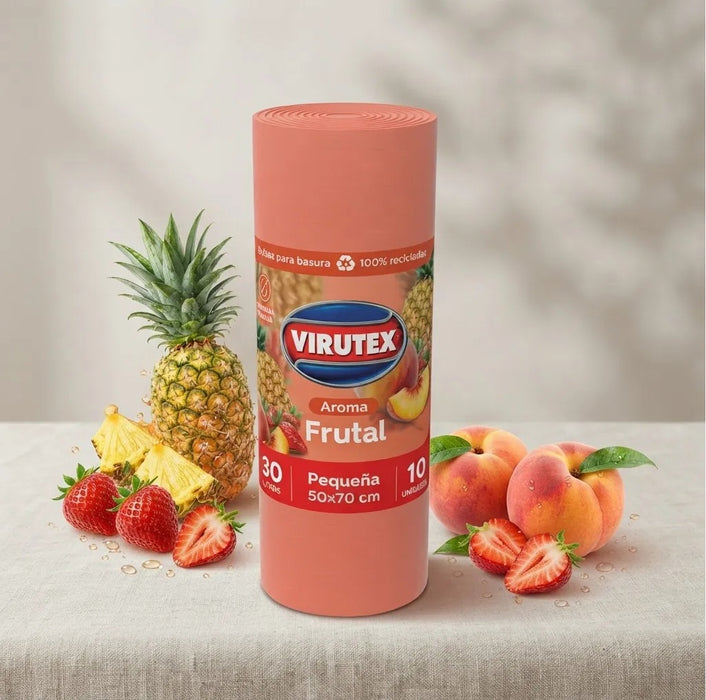 Bolsa de Basura Virutex 100% reciclada 50x70 Aroma Frutal 10unid