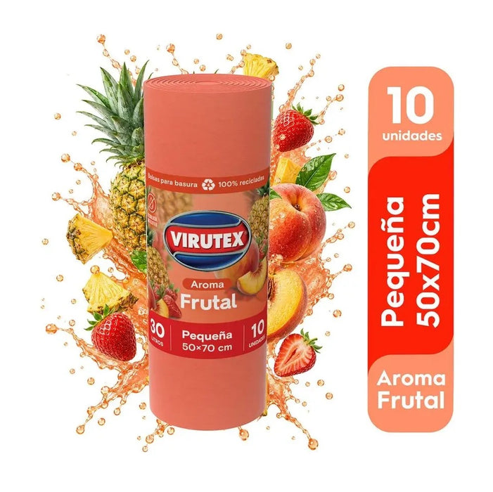 Bolsa de Basura Virutex 100% reciclada 50x70 Aroma Frutal 10unid