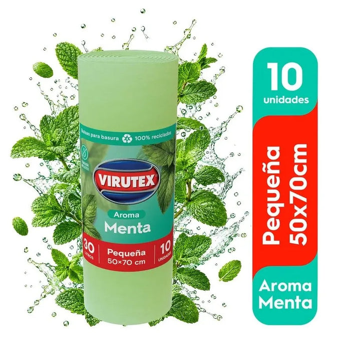 Bolsa de Basura Virutex 100% reciclada 50x70 Aroma Menta 10unid
