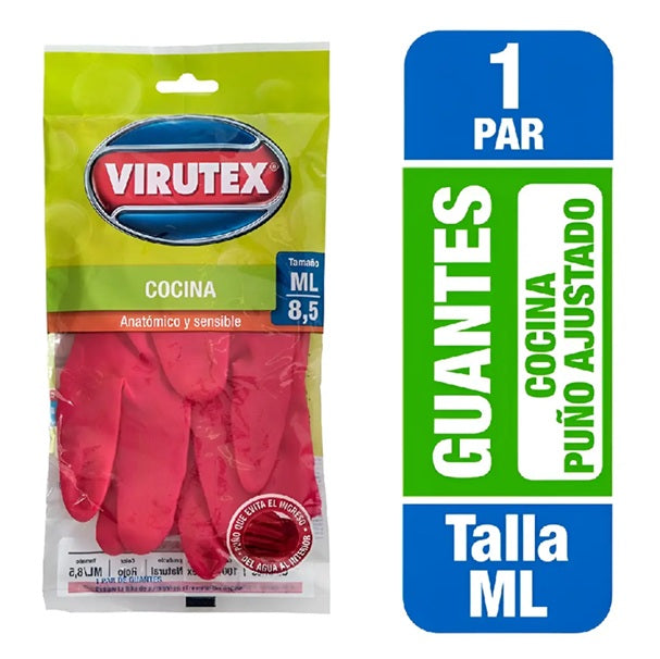 Guante Cocina Virutex rosado Anatomico y Sensible Talla M/L