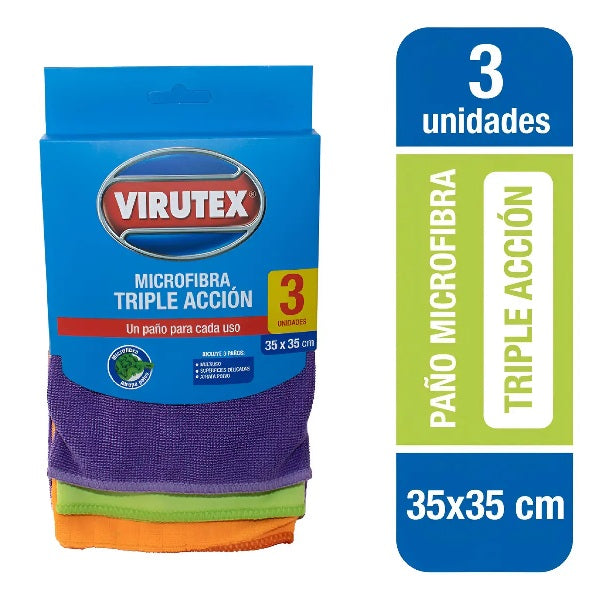 Paño Microfibra Pack x3 unds - Paleta Azul