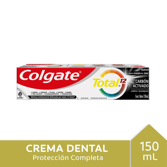 Pasta dental Colgate Total12 Carbon Activado 150ml