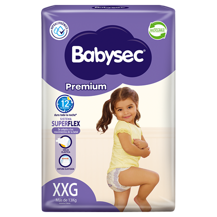 Pañales Babysec Premium XXG 14 unds