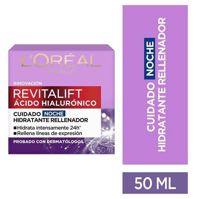 Crema facial Revitalift con ácido hialurónico Noche 50ml