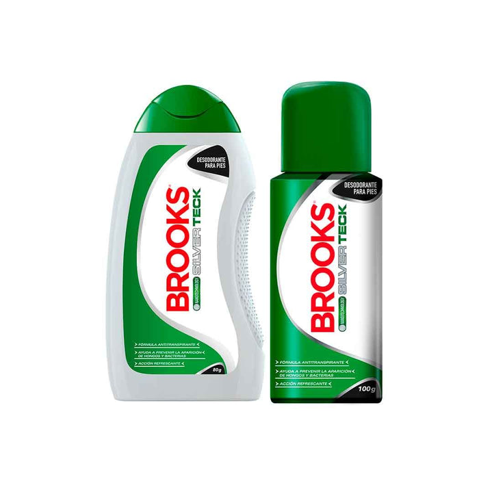 Desodorante Aerosol Pies Brooks 100 g + Talco 80 g