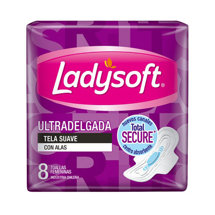 Toalla higiénica Ladysoft Ultradelgada suave 8 unds.