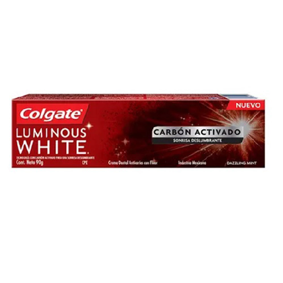 Pasta dental Colgate Luminous White carbon Activado 90gr — Perfumería ...