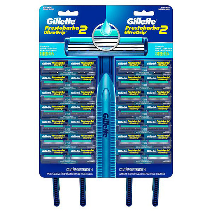 Máquina de afeitar desechable Gillette Prestobarba 2 Ultragrip display 28 unidades