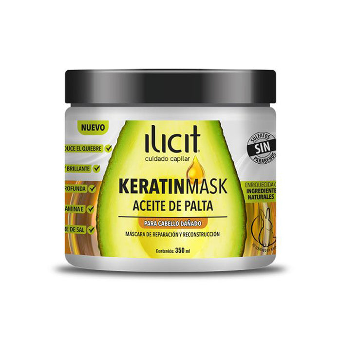 Crema capilar Keratin Mask Ilicit aceite de palta 350ml