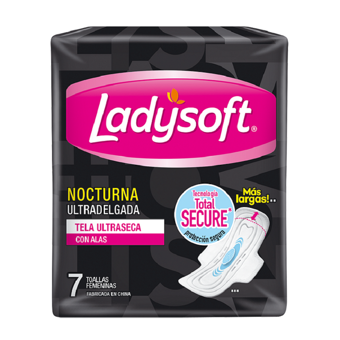 Pack x 3 Toalla higiénica Ladysoft Nocturna Ultradelgada malla 7 unds