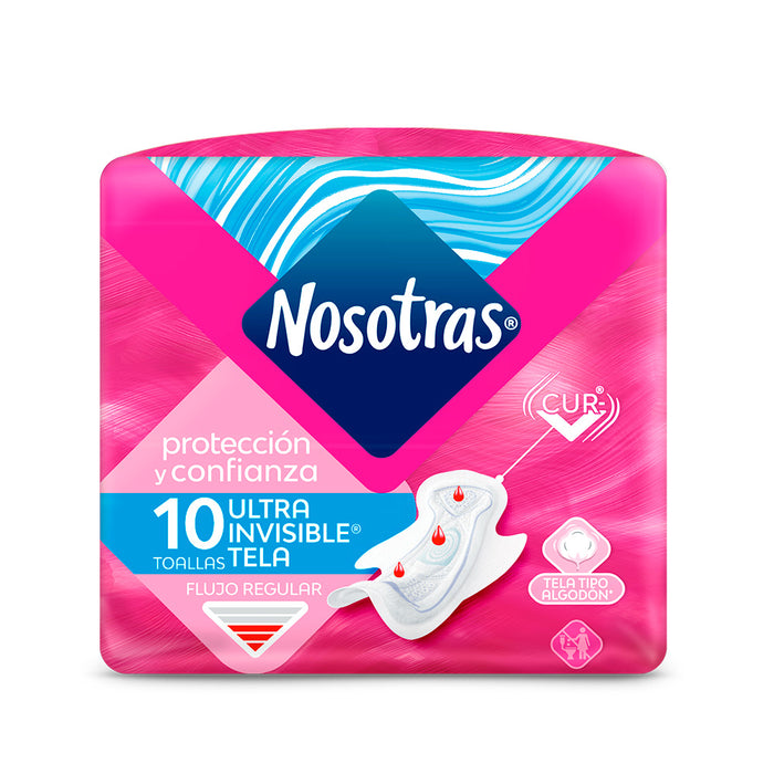Pack x 3 Toalla higiénica Nosotras Ultra Invisible Suave 10unds.