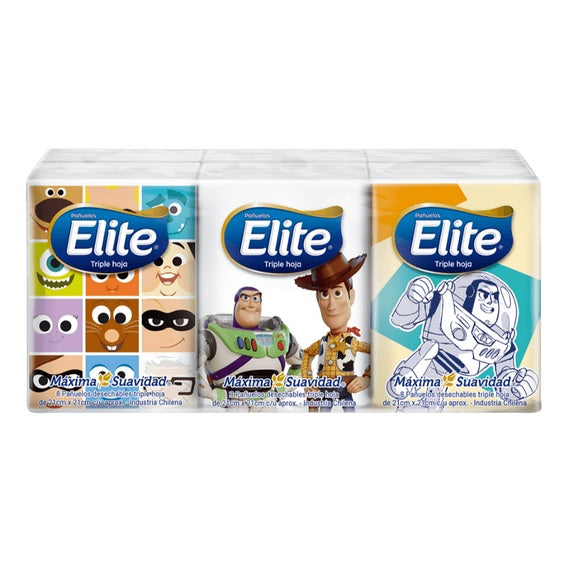 Pack x 3 Pañuelos Elite compactos infantil 6 paquetes