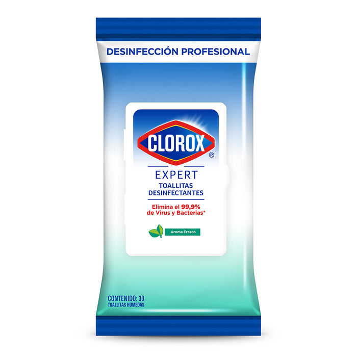 Toallitas Desinfectantes Clorox Expert Fresco flowpack 30 un
