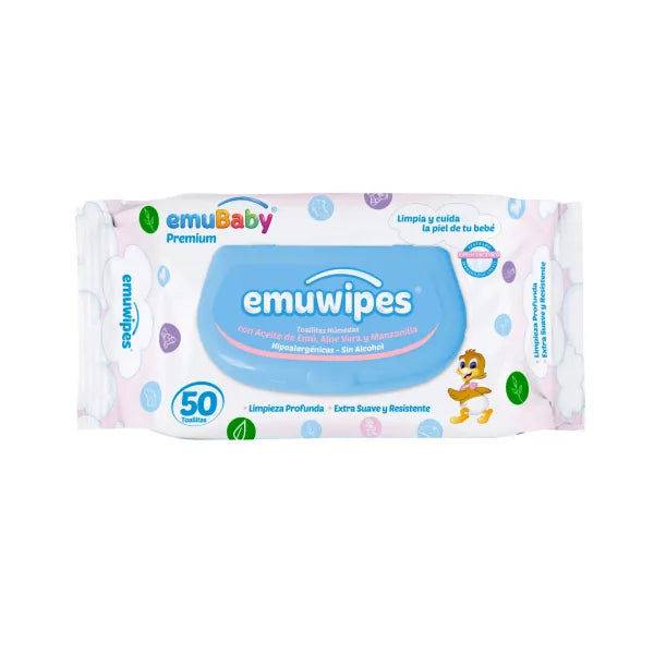 Toallitas humedas Emuwipes premium 50 unidades