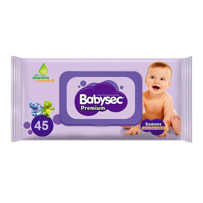 Pack x 3 Toallitas húmedas Babysec Premium 45 unidades